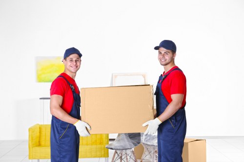 Man with van loading household items for transport