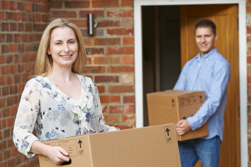Careful handling of household items during transport preparation