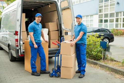 Removals team handling a move near Finsbury Park