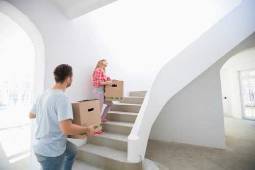 Commercial items being transported by a removals van