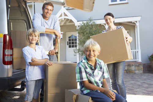 Careful unpacking of household items in a new home