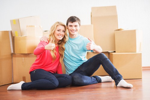 Urgent home relocation in Finsbury Park with boxes and furniture